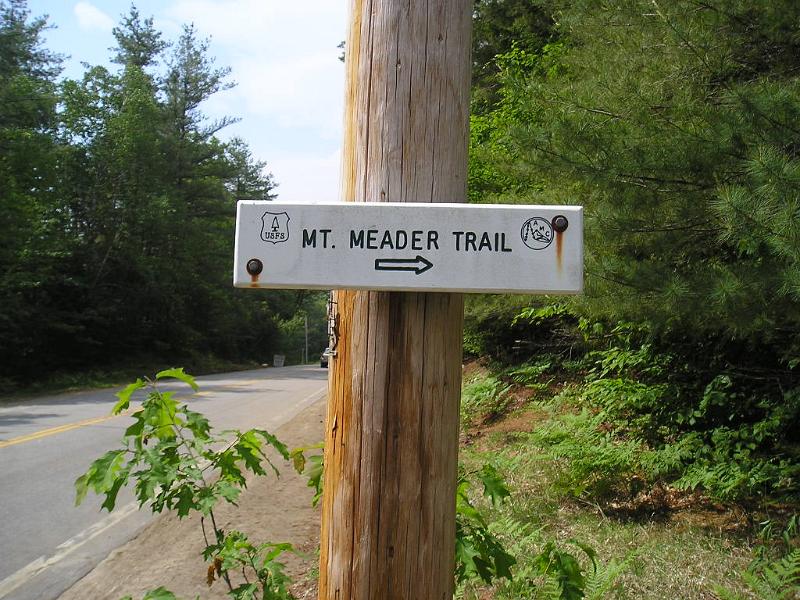 Meader.JPG - The Mt. Meader trail is .5 miles north of the Baldface Circle trail. There is only parking along the side of the road and the first mile of trail is a forest road.