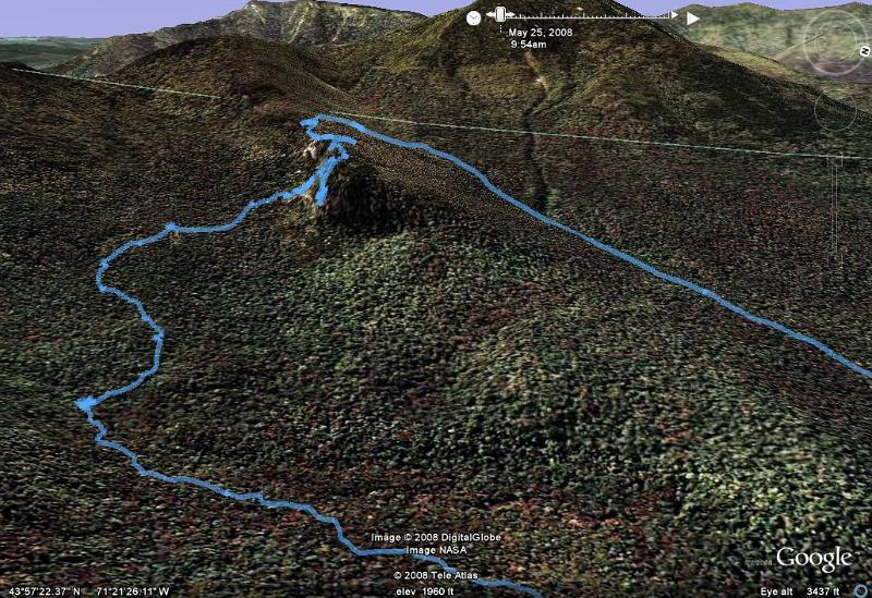 SquareLedgeTrack2.jpg - You can see how we made our way over the ledge. The focks on the ledge created some disturbance with the GPS signal.