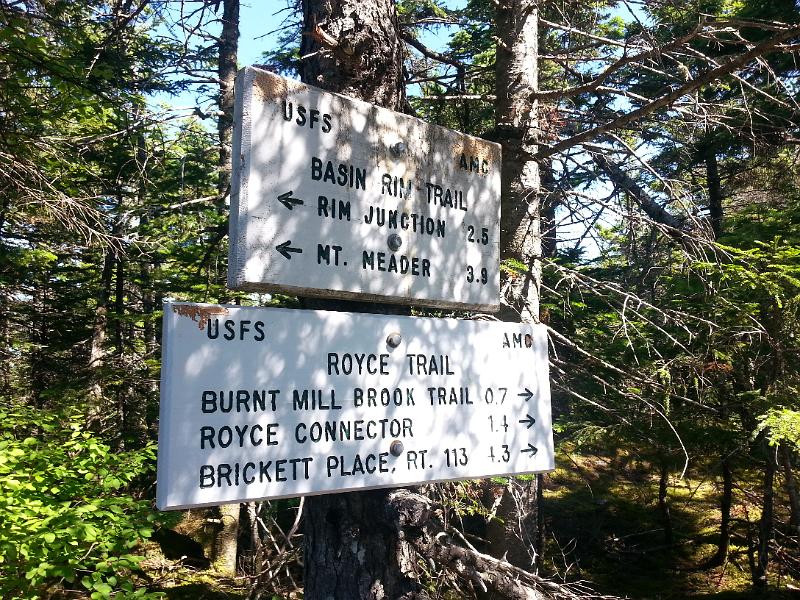 20140711_094553.jpg - The summit of West Royce is wooded with this sign renaming the trail. It's strange standing on two trails at the same time. We made good time back to the car and had a nice hike. Very steep trails, but well worth it. Lots of solitude and great views.