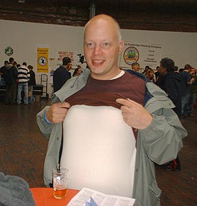 Fuzz showing his beer gut