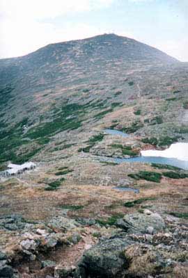 View of Mt. Washington and the Lakes of the Clouds from the summit of Mt. Monroe