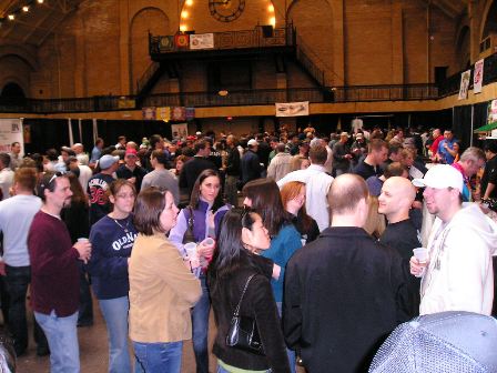 The 
            crowd inside 
            the Beer Summit