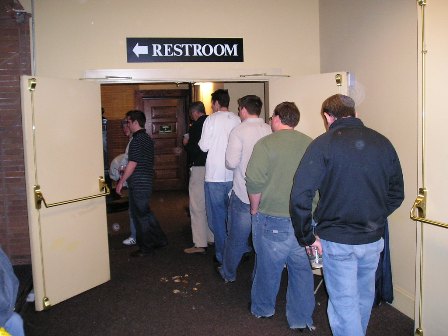 It was a long line for the restrooms