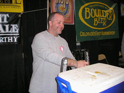Pouring an Oak Aged Arrogant Bastard