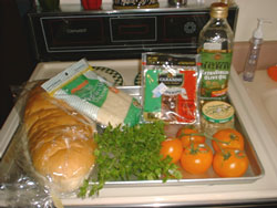 Ingredients for bruchetta