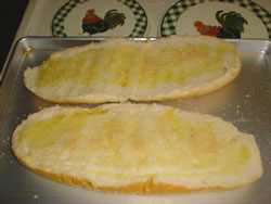 Olive oil on bread