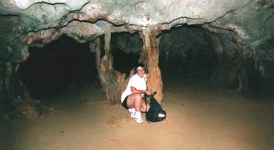 Danielle in a cave
